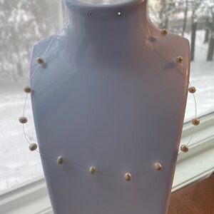 Artisan genuine pear Cream Pearl Necklace with hidden suspension chain